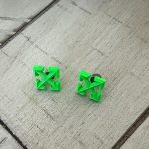 Off White Neon Logo earrings